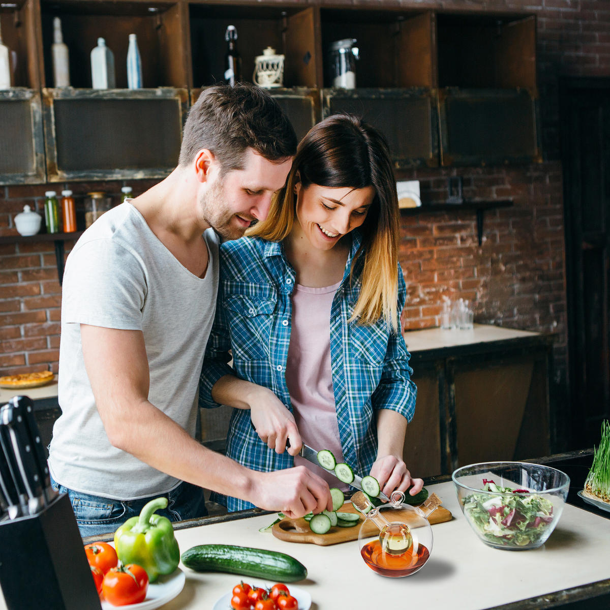 ESSIGSPENDER - Transparent, Glas/Naturmaterialen (12.5/11/10cm) - Relaxdays