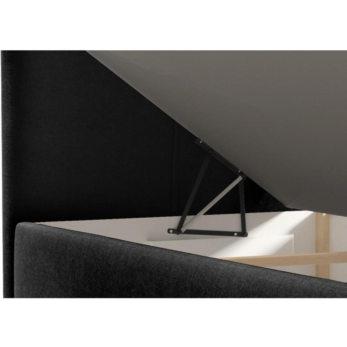 POLSTERBETT Helen Mini 93/206/106 schwarz - Schwarz, Holzwerkstoff/Textil (90/200cm) - Beautysofa