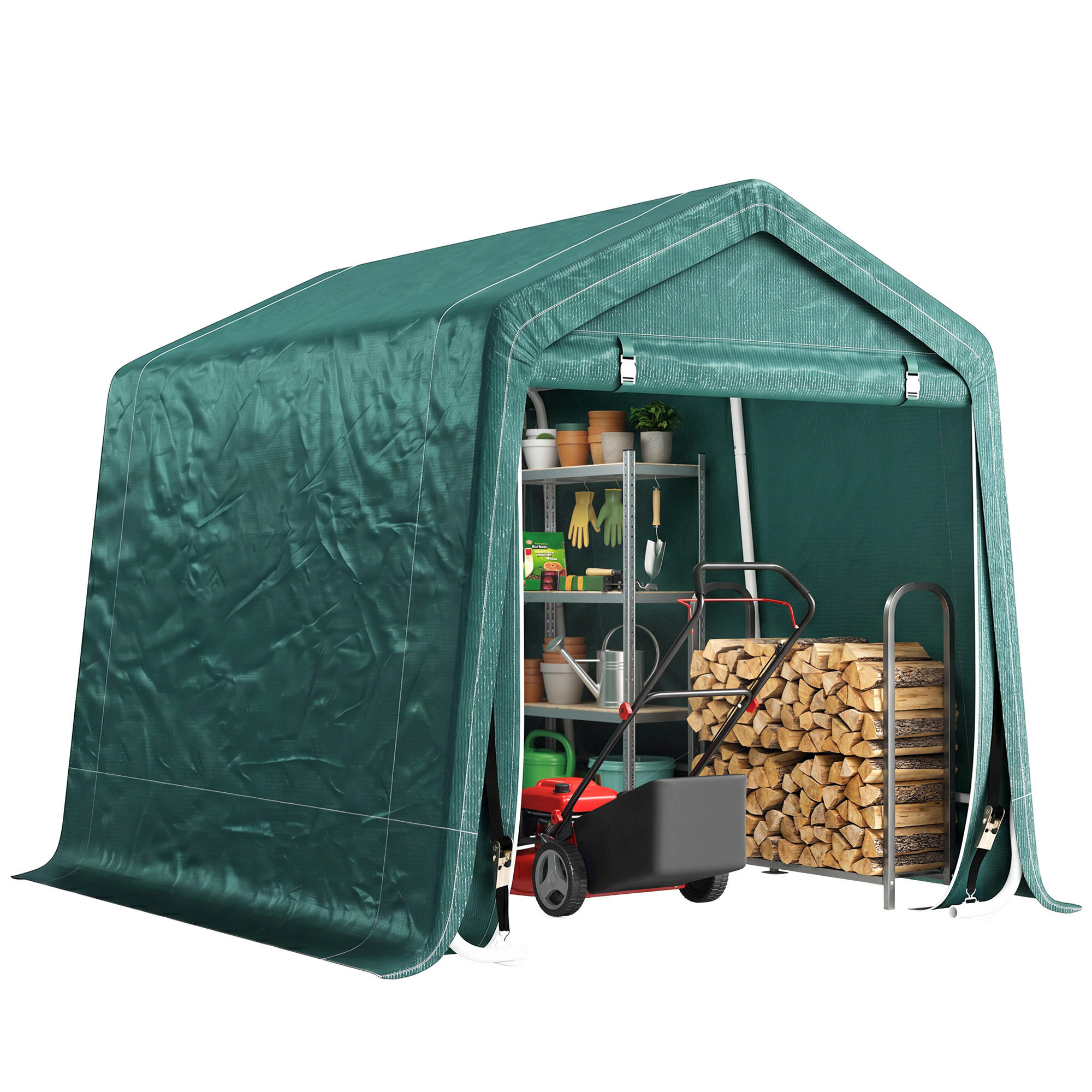 CARPORT Grun 1 Stück - Grün, Kunststoff/Metall (200/202/240cm) - GiPP