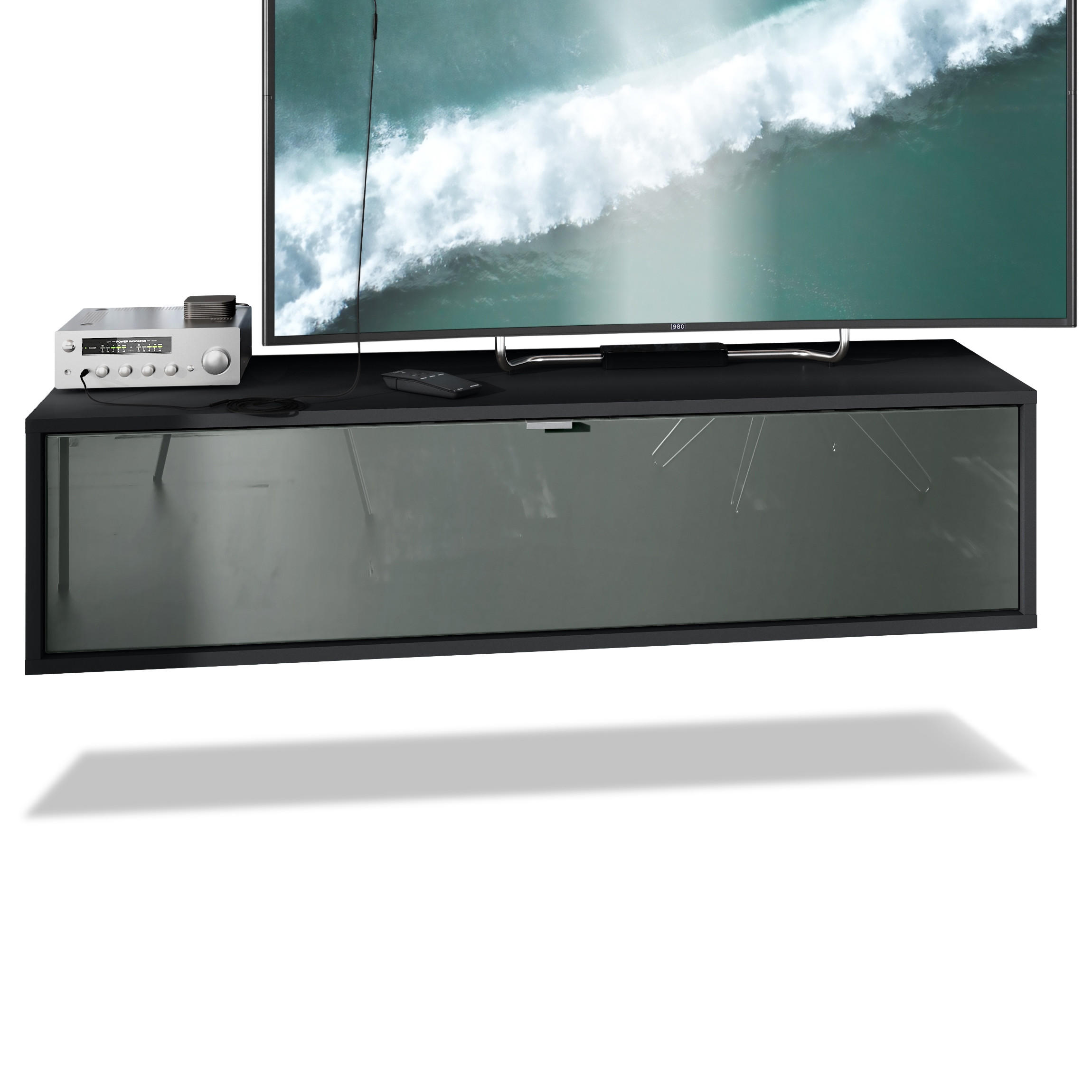 Vladon Lowboard Grau 120x29x37 cm