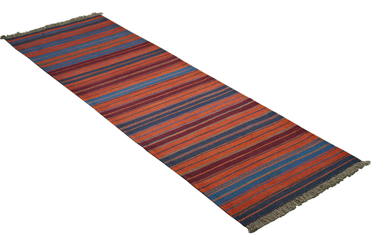 HANDWEBTEPPICH Kelim Gashgai Mehrfarbig 196/60 cm Schurwolle - Multicolor, Textil (60/196cm) - Looma