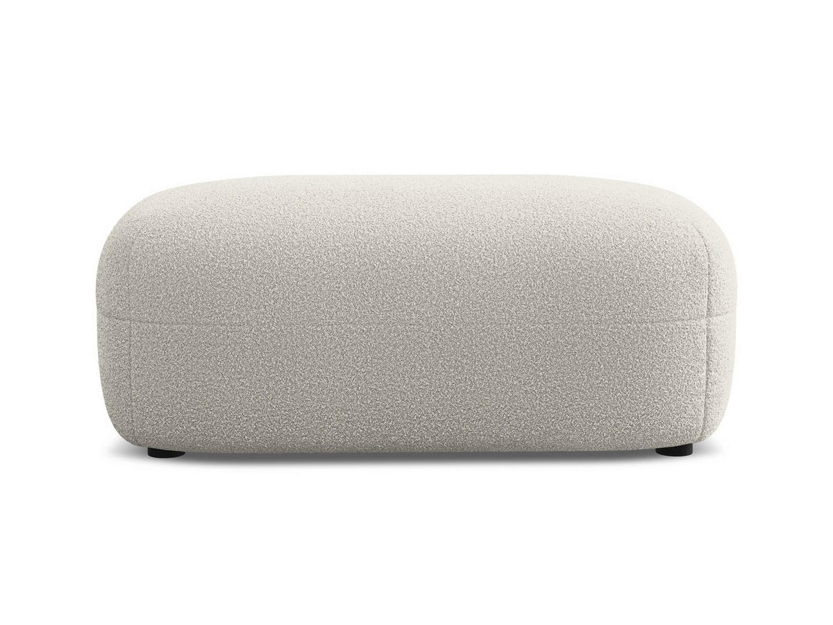 POUF Bouclé Stoff Beige - Beige/Schwarz, Kunststoff/Textil (92/40/48cm) - Makamii