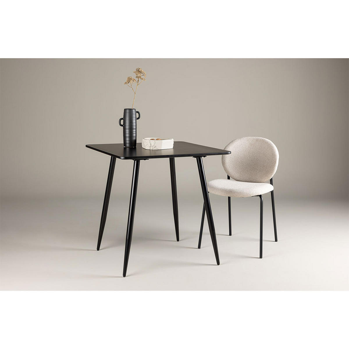 ESSTISCH, Polar, Schwarz, MDF, 75 x 75 x 75 cm - Schwarz, Holzwerkstoff/Metall (75/75/75cm) - ebuy24
