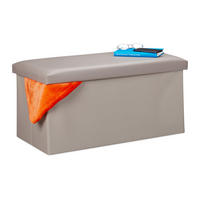 SITZBANK - Grau, Holzwerkstoff/Kunststoff (76.5/37.5/38.5cm) - Relaxdays