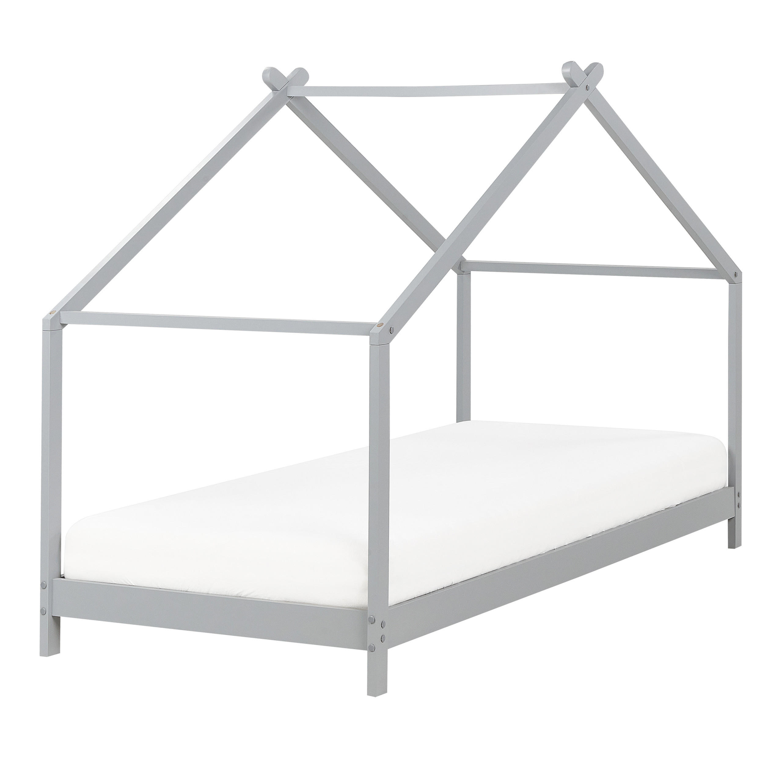 KINDER-HAUSBETT Grau 90-200 cm Orlu - Grau, Holz (90/200cm) - Beliani