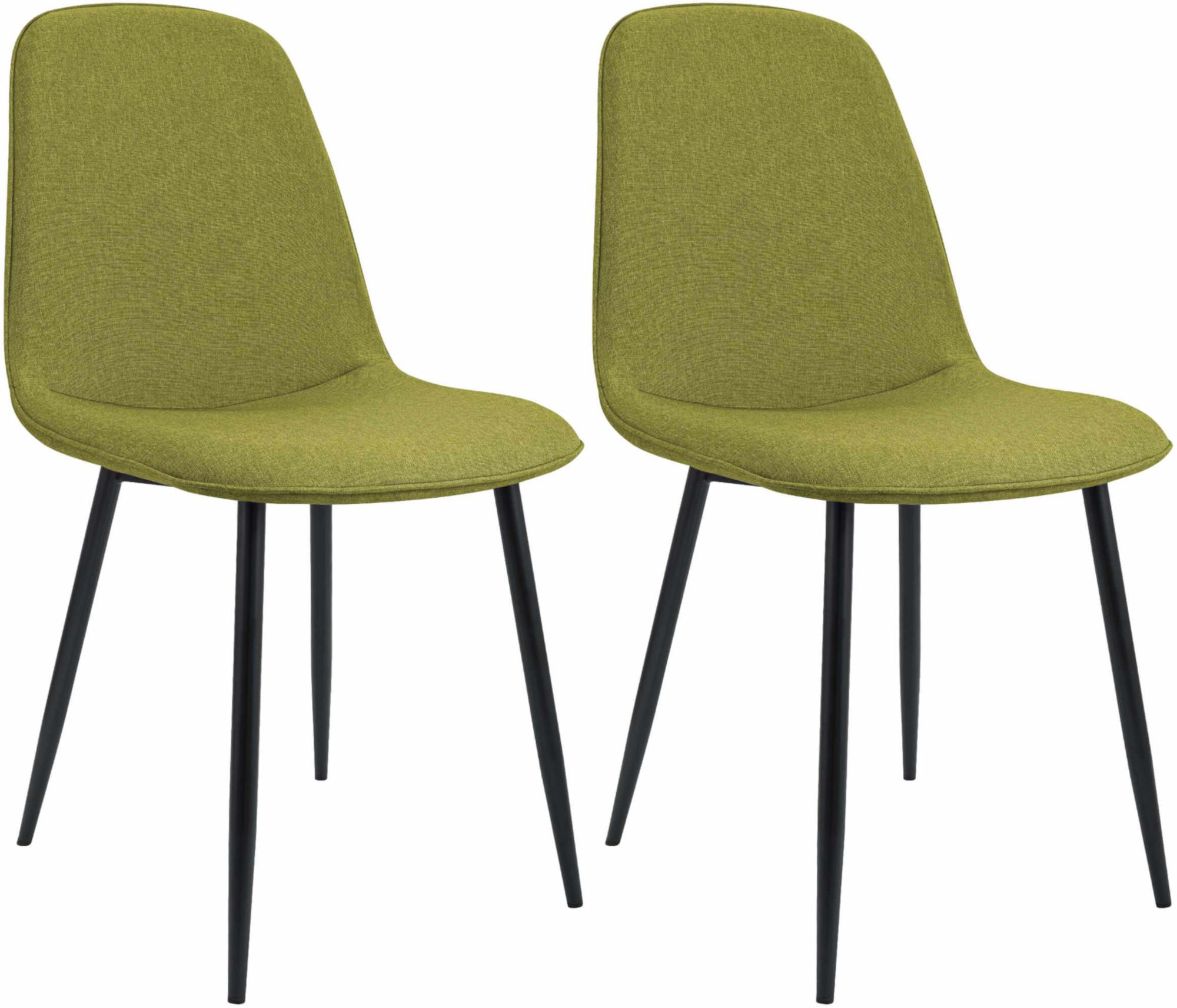 ESSZIMMERSTUHL 2er Set Stoff Grün - Schwarz/Grün, Textil/Metall (45/88/54cm) - CLP