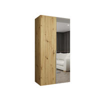DREHTÜRENSCHRANK 202/100/52 2-türig - Kaschmir/Eiche Artisan, Holz (100/202/52cm) - Abiks Möbel