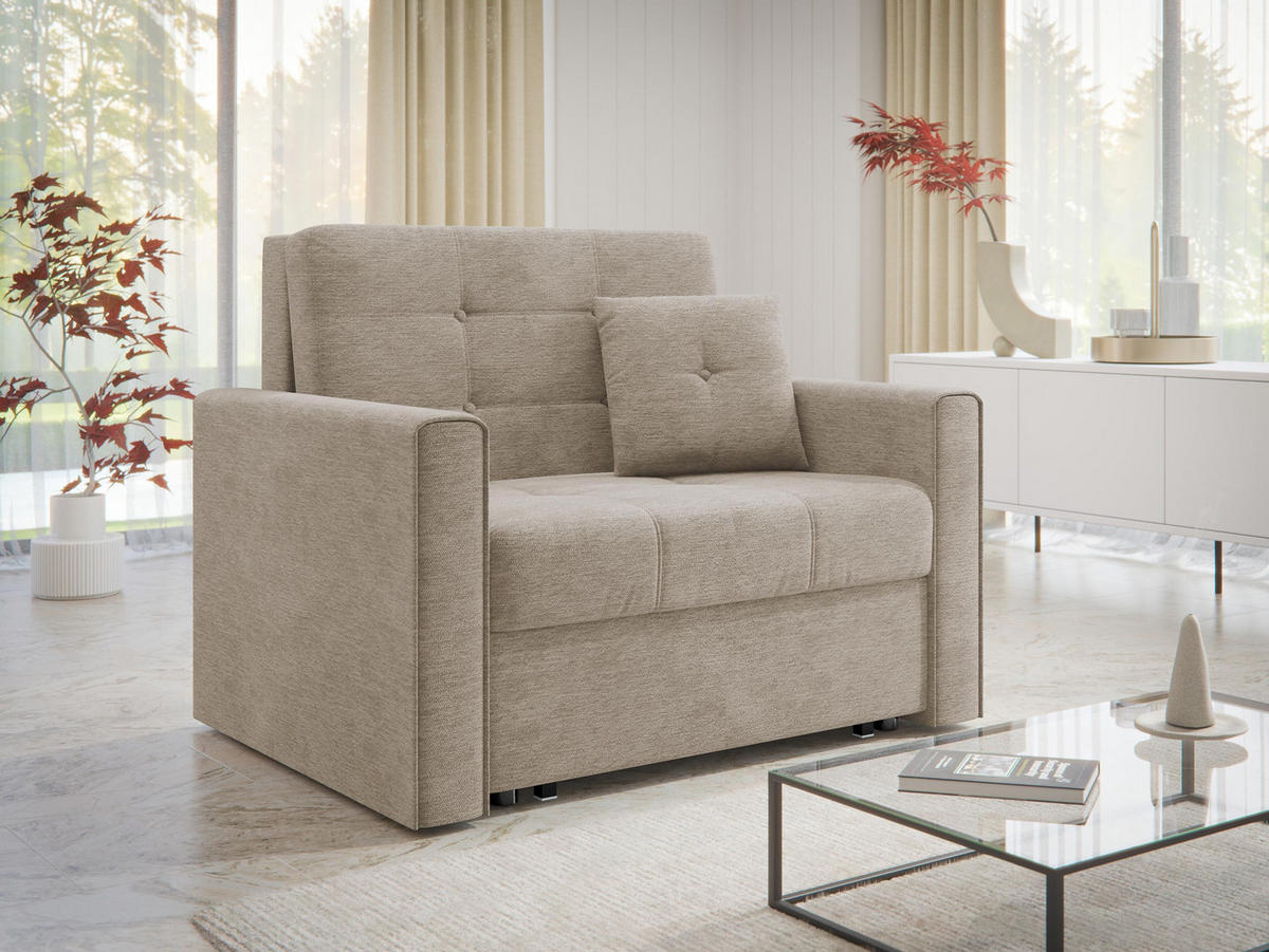 SCHLAFSOFA Viva Lux I - Hellbraun, Holz/Textil (103/85/98cm) - MIRJAN24