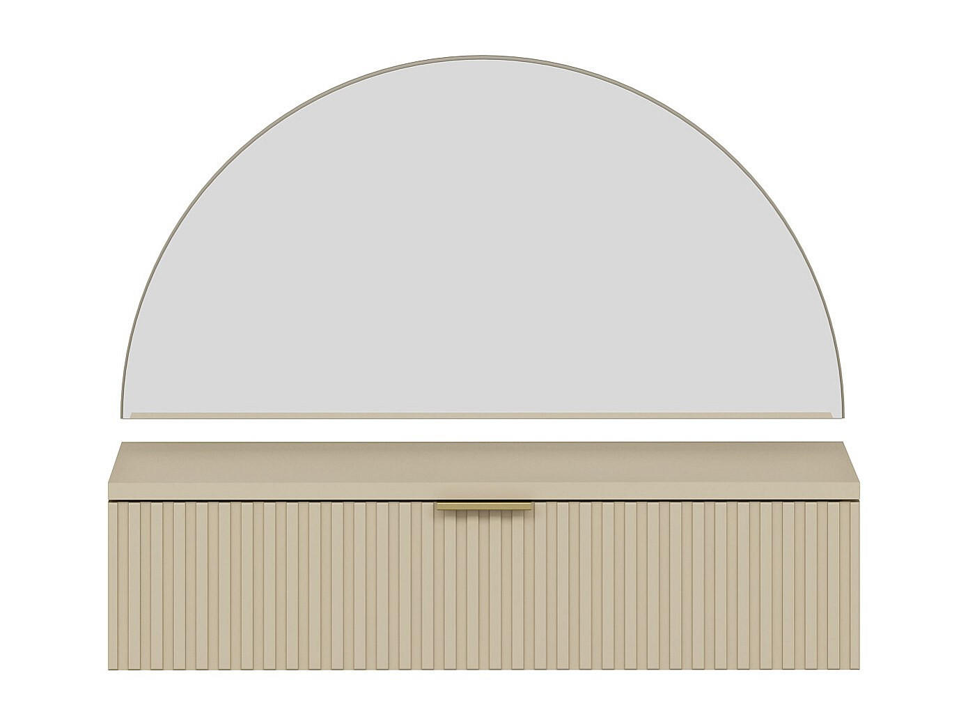 SCHMINKTISCH - 80 cm x 35 cm - Holz, Platte - Beige FRALYN - Beige, Holz (80/60/35cm) - Vente-Unique