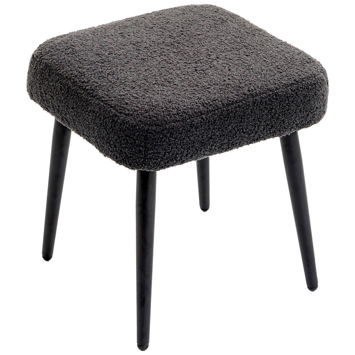 HOCKER DE-07114 Kaschmir-Optik, Stahlbeine, bis 120 kg Dunkelgrau - Dunkelgrau, Textil/Metall (42/44/42cm) - ComfortXL