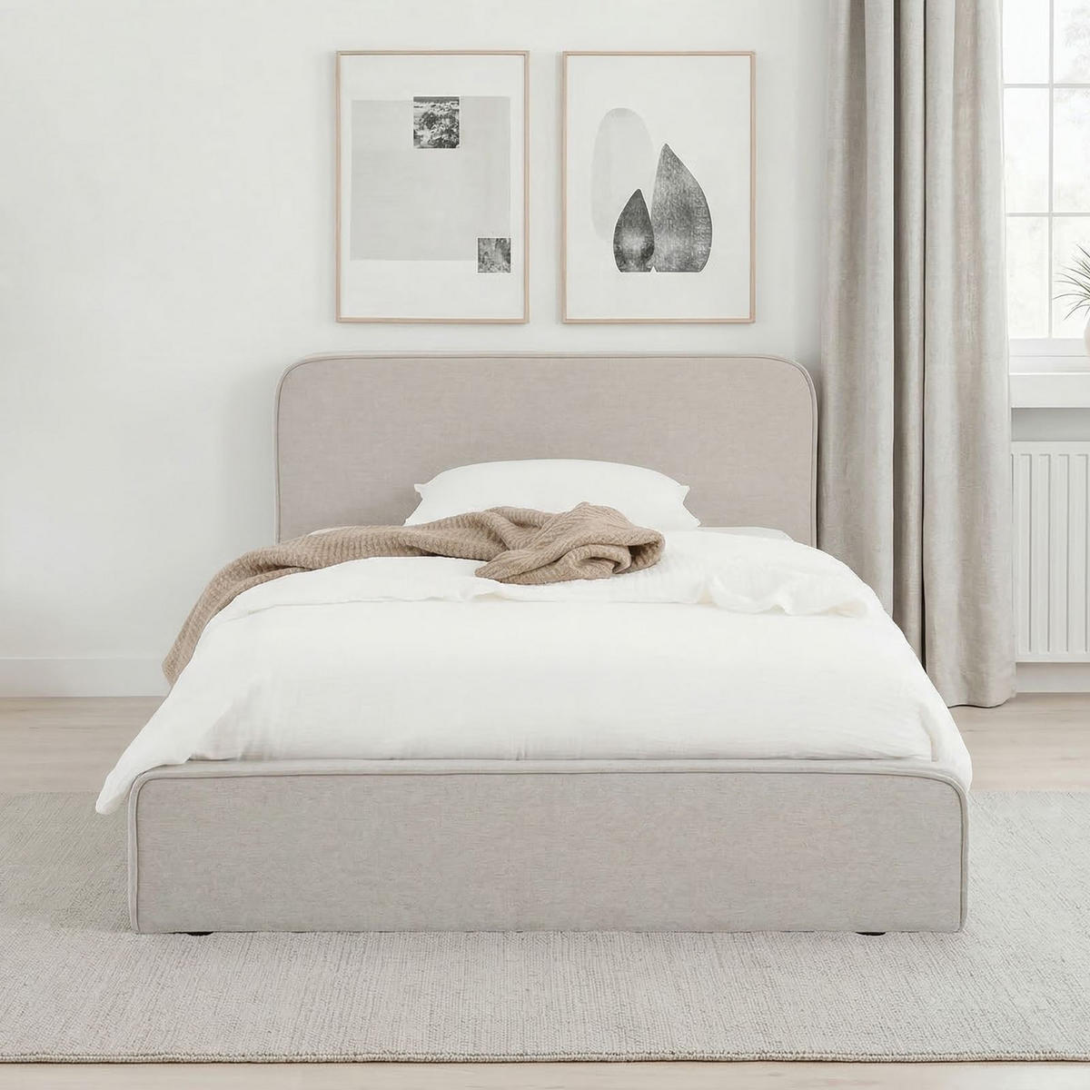 POLSTERBETT MARINI 90x200 cm hellgrau - Hellgrau, Textil (90/200cm) - IDIMEX