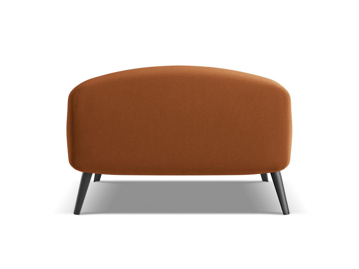 POUF Samt Stoff Orange - Terra cotta/Schwarz, Textil/Metall (65/44/65cm) - Makamii