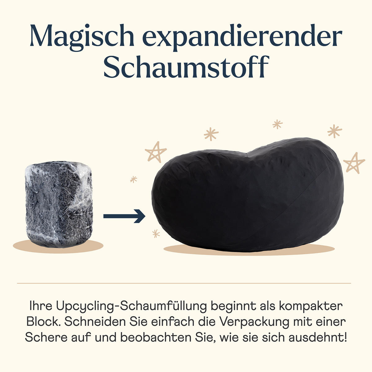 SITZSACK Nimbus - Grau, Textil (127/65/115cm) - icon