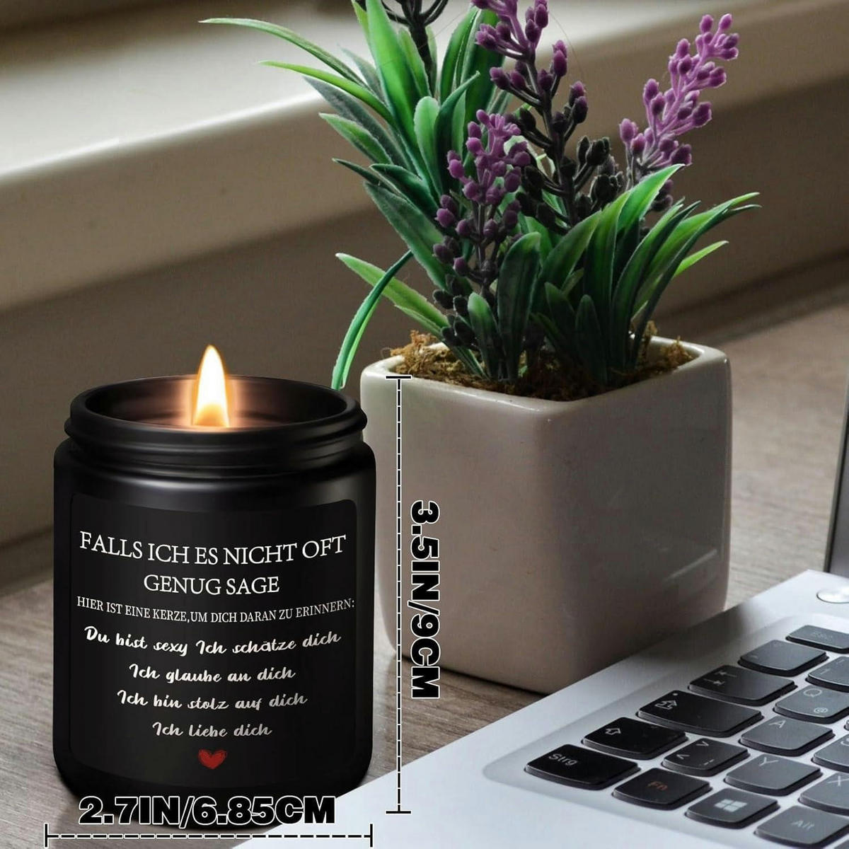 DUFTKERZE Lavendel 200g - Schwarz, Paraffin (6cm)