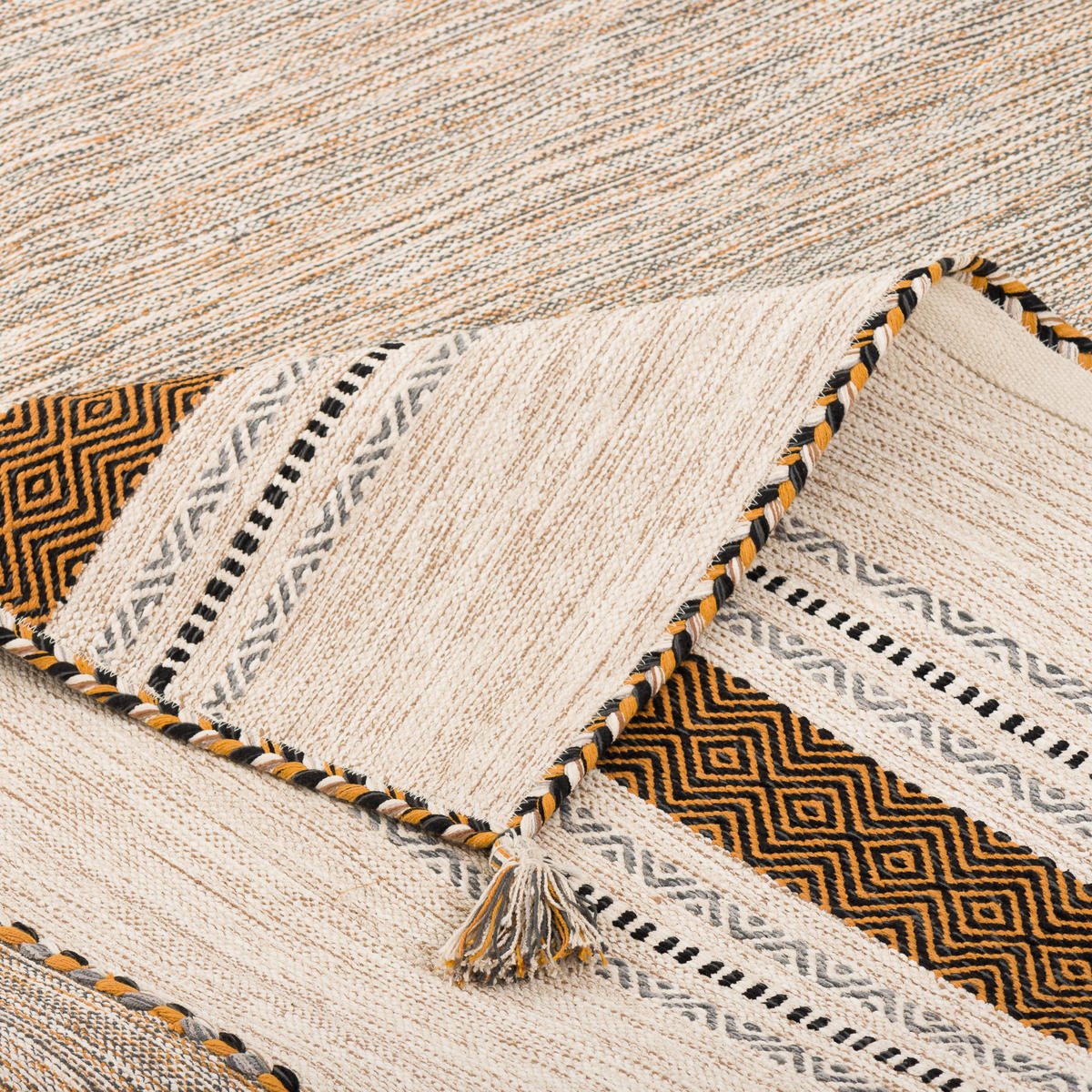 NATUR TEPPICH KELIM NAVARRO - Currygelb, Textil (140/200cm) - Pergamon