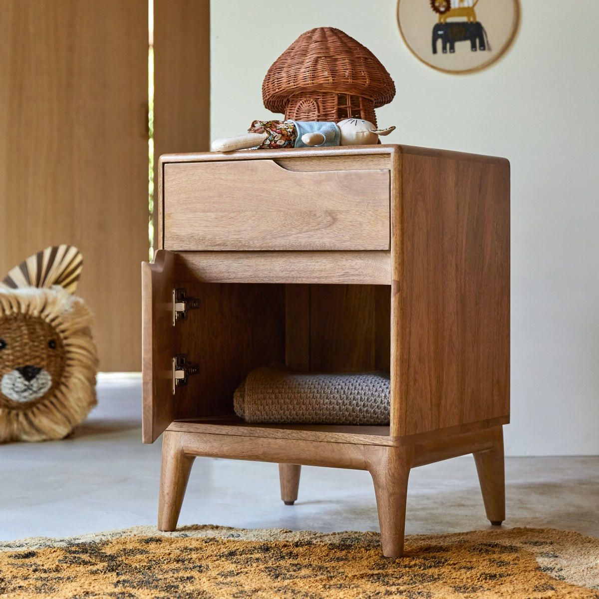 KINDER-NACHTTISCH Gabrielle Braun aus Mango - Braun, Holz (45/63/40cm) - Tikamoon