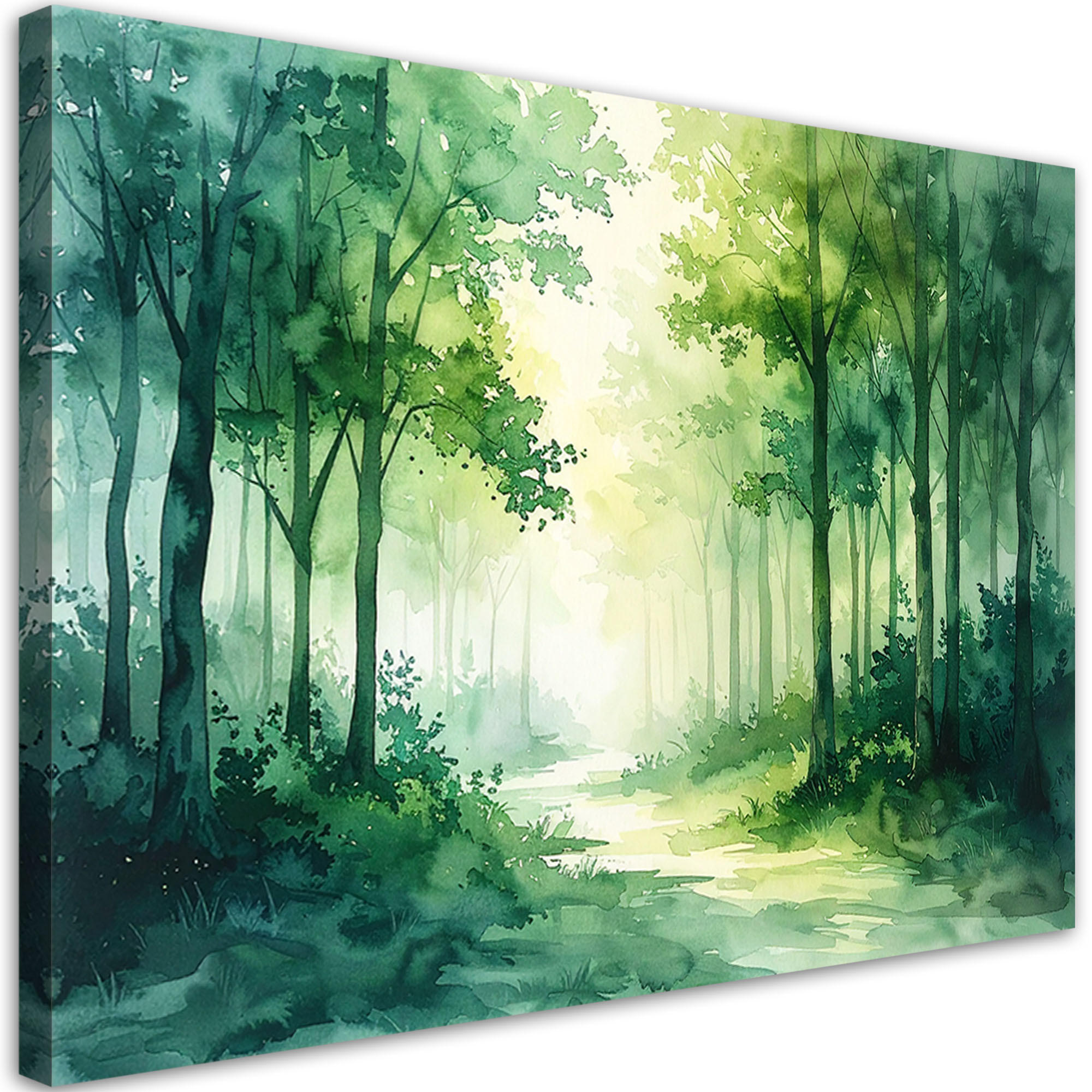Feeby Leinwandbild Grün 90x60 cm