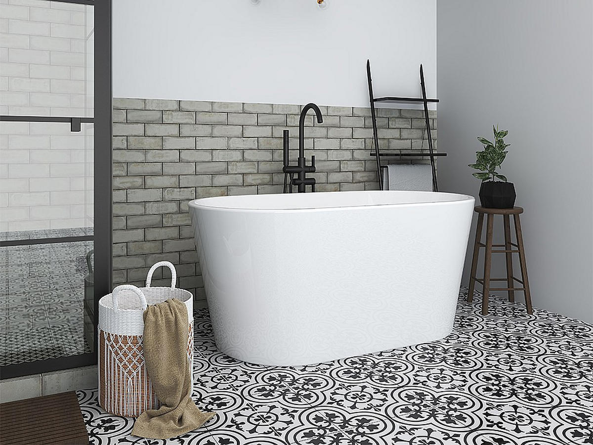 BADEWANNE - 130 cm x 71 cm - Acryl - Weiß - Weiß, Kunststoff (130/58/71cm) - Vente-Unique