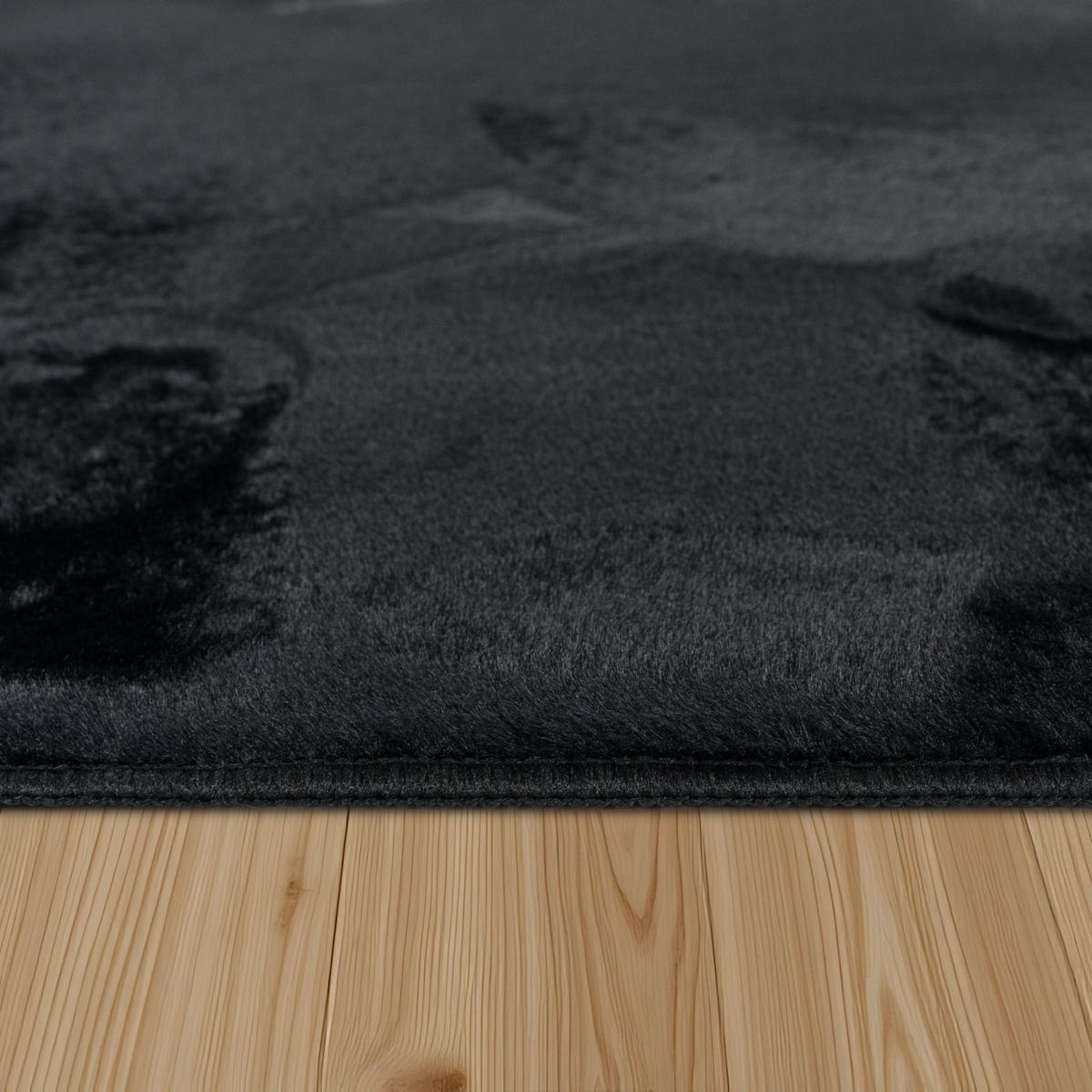 HOCHFLORTEPPICH 120/120 cm Soft 380 - Schwarz, Kunststoff (120/120cm) - Paco Home