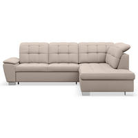 ECKSOFA Jamaal Beige rechtsseitig - Beige/Schwarz, Textil (212/258cm) - Selsey