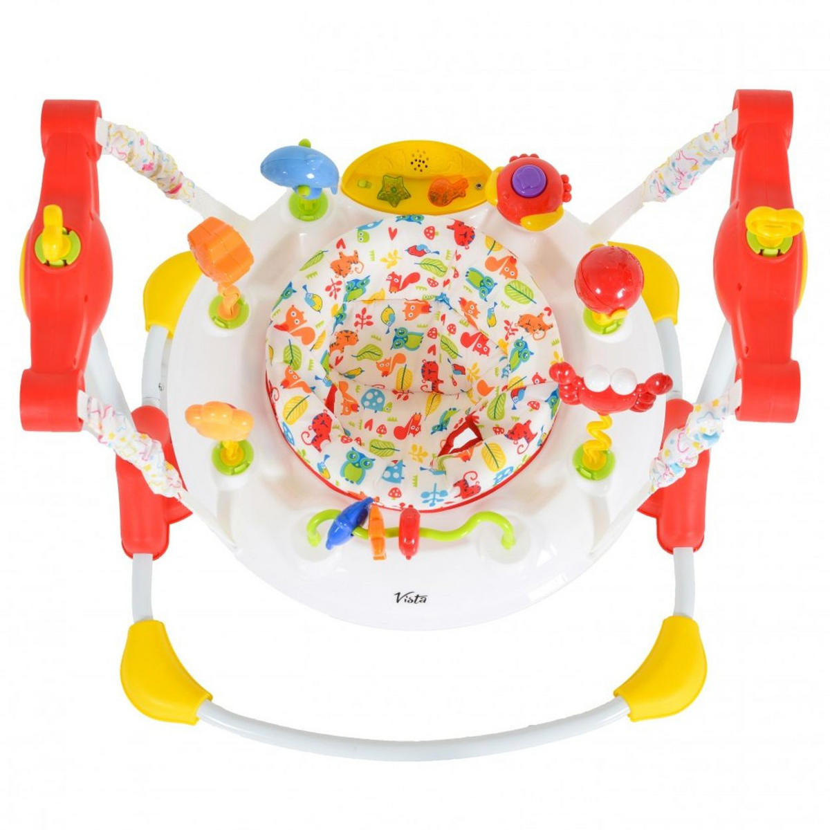 LAUFLERNHILFE Vista weiß rot mit Spielcenter, Musik, Licht, MP3-Anschluss, Höhe einstellbar - Weiß, Kunststoff (60/92/72cm) - Moni