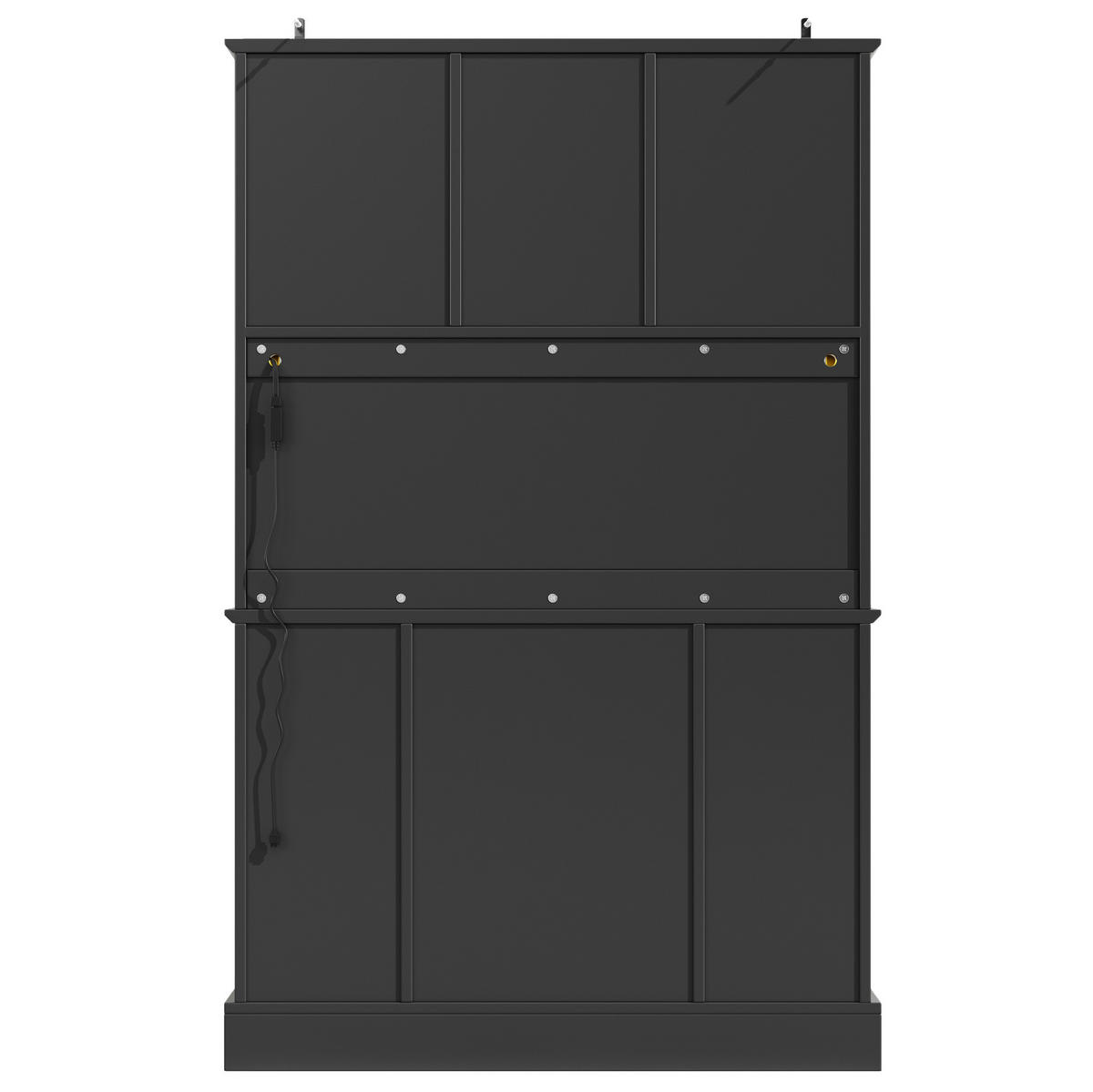ANRICHTE 115/40/180 cm in Schwarz/Natur mit LED-Beleuchtung und 3 Schubladen - Schwarz, Holzwerkstoff (115/180/40cm) - Flora Grace