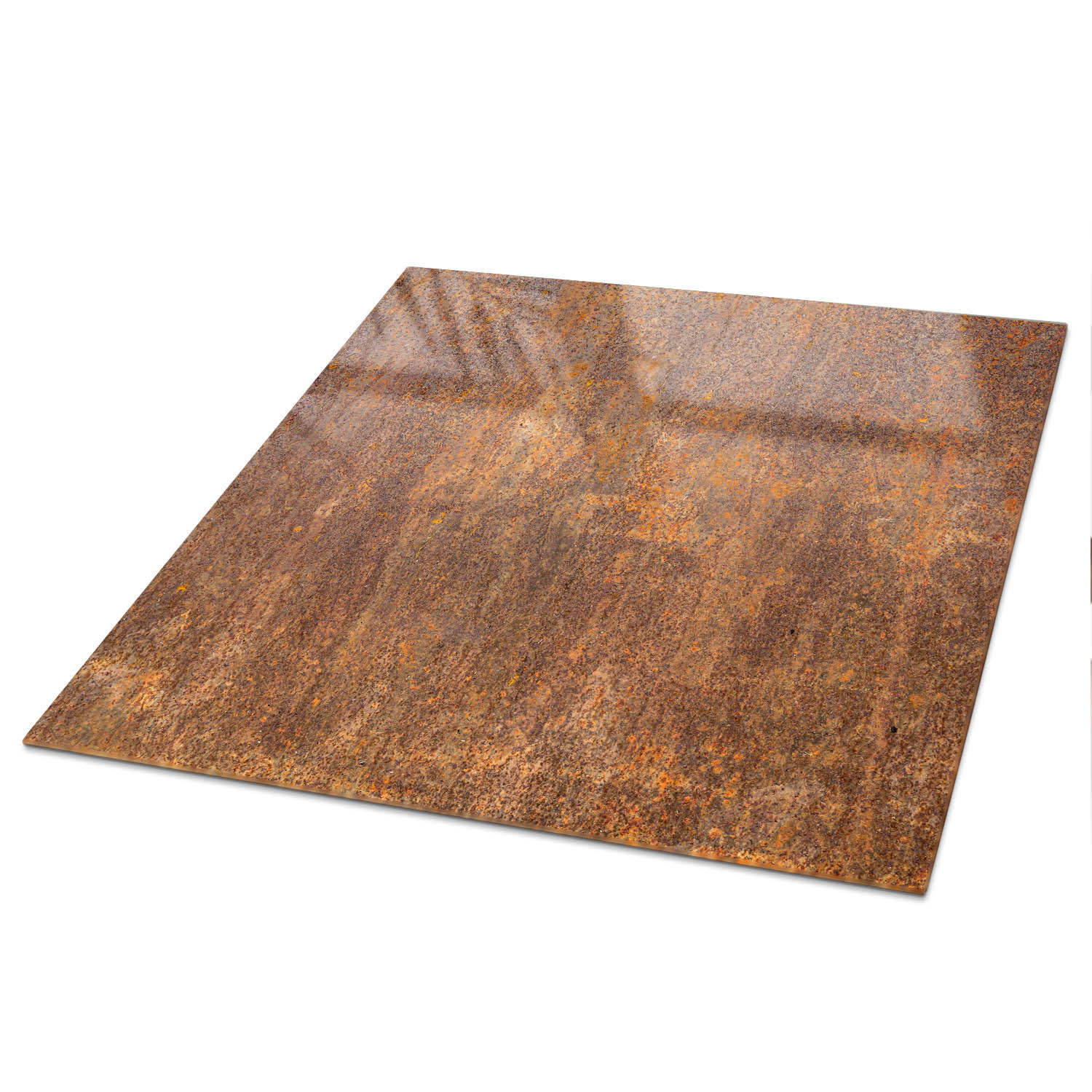 TISCHPLATTE 50x50 cm – Rostige Struktur - Beige, Glas (50/50/0.4cm) - Wallfluent