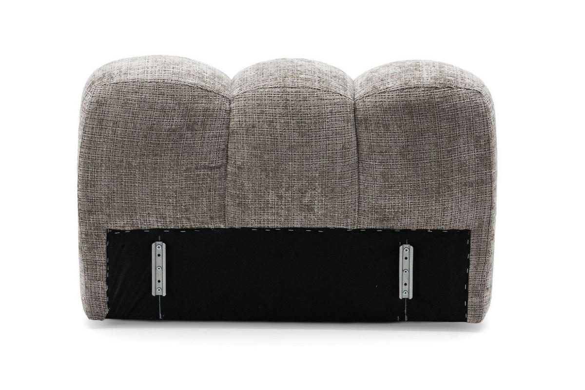 SESSEL VEER, Breite 131 cm Chenille Webstoff Braun - Schwarz/Braun, Holz/Kunststoff (131/75/92cm) - Muffo