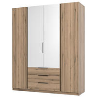 KLEIDERSCHRANK Kaja Eiche Evoke 200 cm - Eichefarben/Schwarz, Holzwerkstoff/Metall (200/239/61.9cm) - Selsey