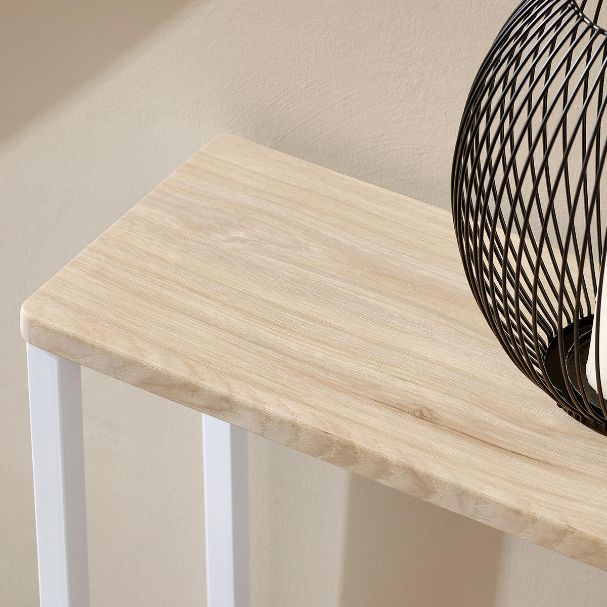 KONSOLENTISCH Weiß - Naturfarben, Holzwerkstoff/Metall (20/120/65cm) - SoBuy