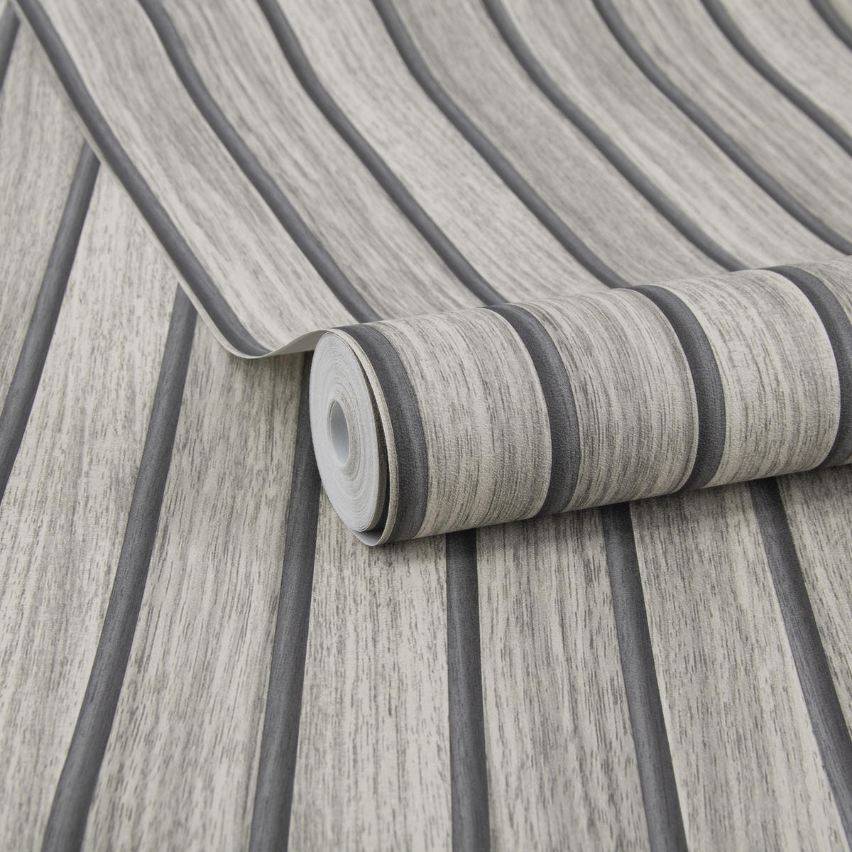 VLIESTAPETE - Wood Strokes Grau Braun - Silberfarben, Papier/Kunststoff (52/1000cm) - Easy Decor