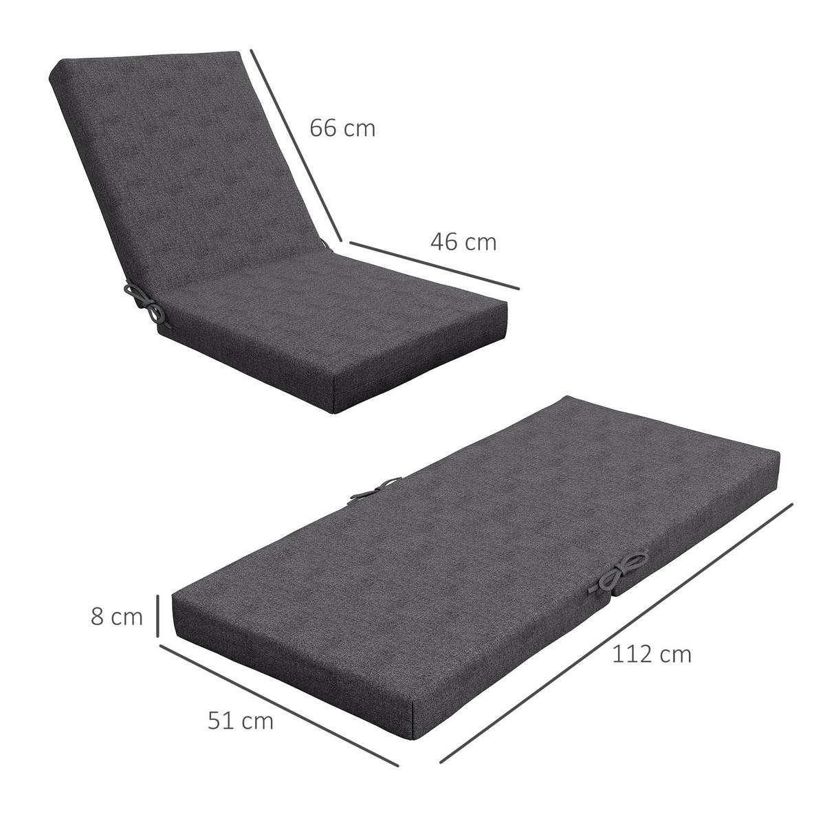 SITZKISSEN DE-17702 Dunkelgrau - Dunkelgrau, Textil (112/51/8cm) - ComfortXL