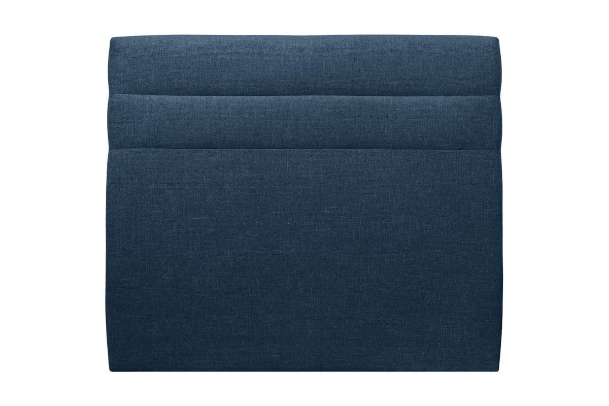 KOPFTEIL Modell Linien – Ozeanblauer Stoff 160 cm - Beige/Dunkelblau, Karton/Holz (160/120/10cm) - Sommeil de Plomb