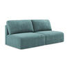 3-SITZER SOFA mit Schlaffunktion Chenille Stoff Blau - Blau/Beige, Kunststoff/Textil (216/79/102cm) - LaMiaSofa
