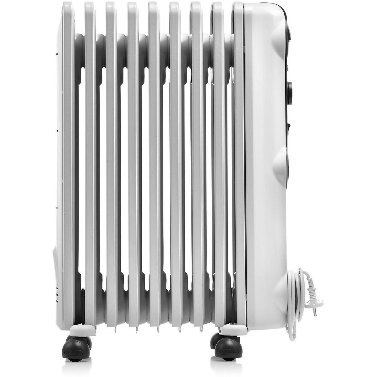 ÖLRADIATOR TRRS0920 Weiß 2000W 9 Heizrippen mit Raumthermostat und Laufrollen - Weiß, Kunststoff/Metall (16/65/47.2cm) - De'Longhi