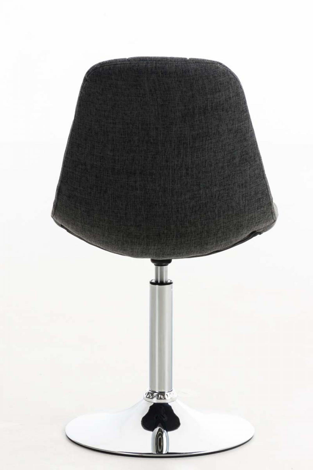 DREHSTUHL Stoff dunkelgrau - Chromfarben/Dunkelgrau, Textil/Metall (48/84/52cm) - CLP