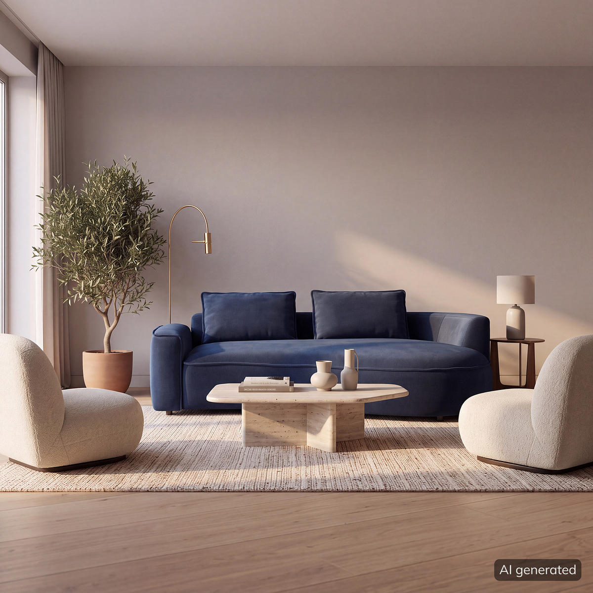 2,5-SITZER SOFA - Schwarz/Dunkelblau, Kunststoff/Textil (217/82/146cm) - home24