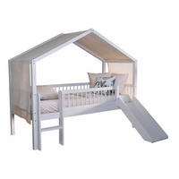 HAUSBETT HALBHOCH 90x200 Keeley Buche Weiß Rutsche Himmel - Weiß, Holz (90/200cm) - 58aufmkessel