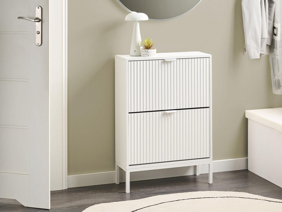 DULAP DE PANTOFI alb Adelaide - alb, compozit lemnos (60/85/24cm) - Beliani