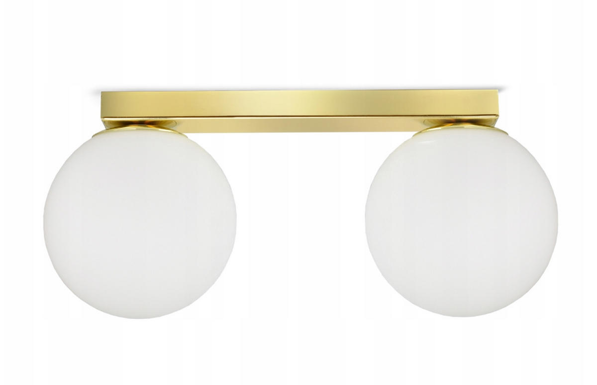 DECKENLEUCHTE GOLDGLAS - Goldfarben/Weiß, Glas/Metall (14/38/16cm) - kiki design