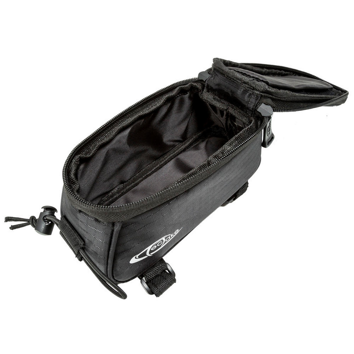 FAHRRADTASCHE mit Rahmen-Befestigung schwarz - Schwarz, Kunststoff (8.5/8.5/18cm) - tectake