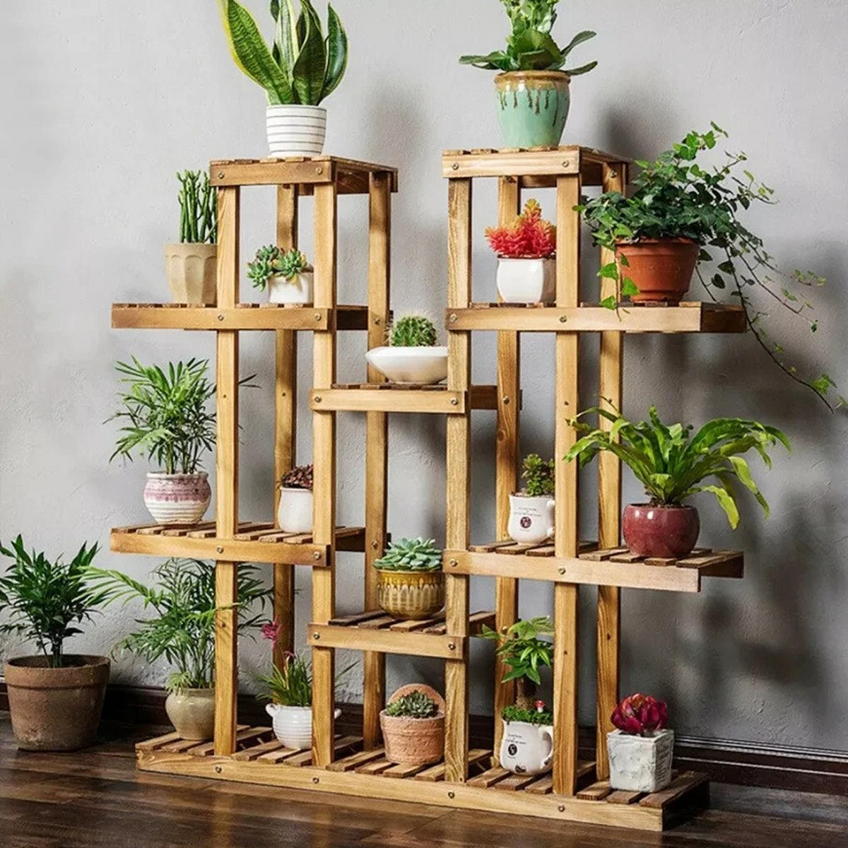 PFLANZENREGAL mit 6 Ebenen, Braun - Braun, Holz (114.3/116.8/25.4cm) - Kaket