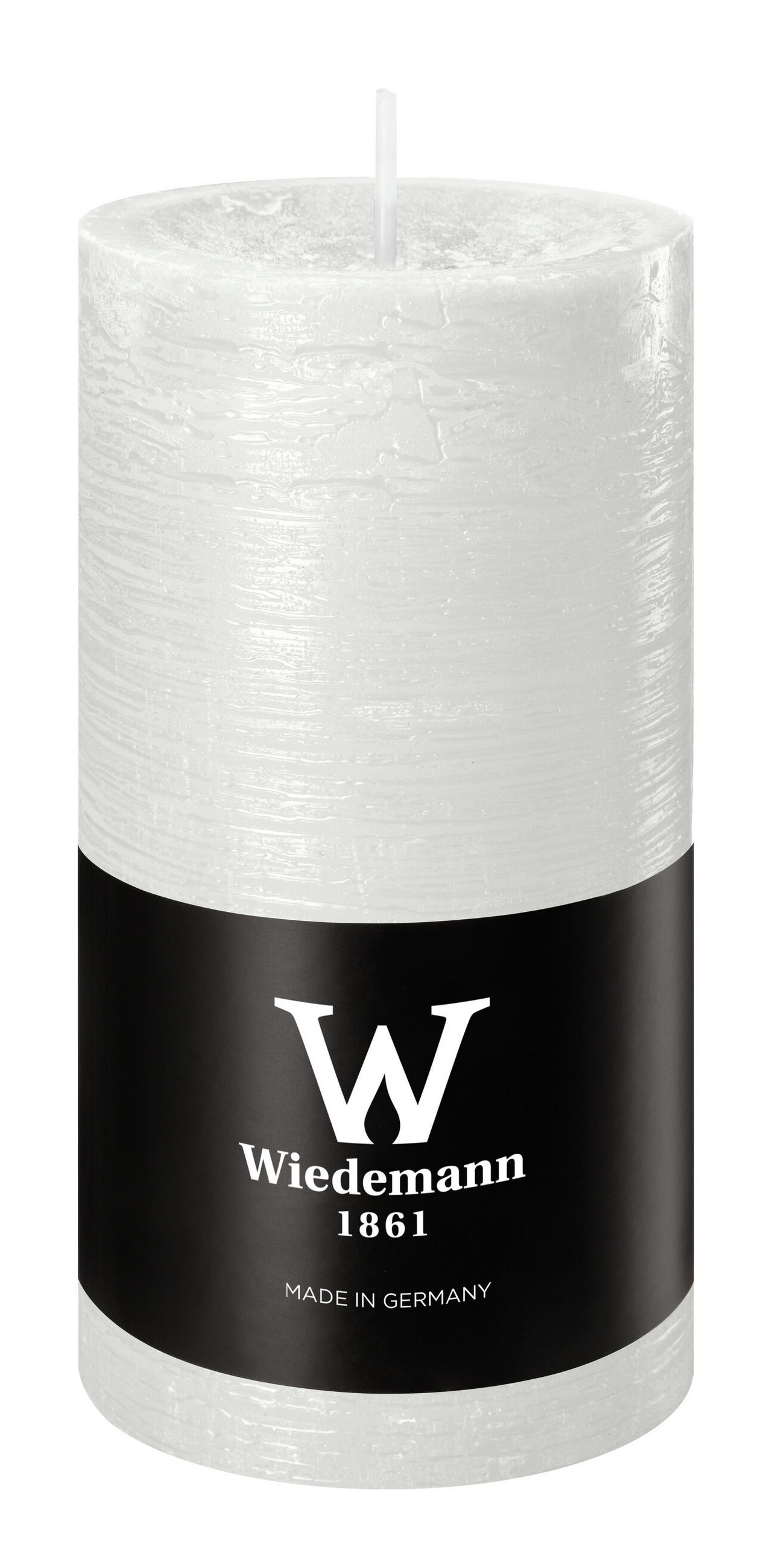 STUMPENKERZE Rustik Marble Style Weiß 120 x Ø 58 mm - Weiß, Paraffin (6/12cm) - Wiedemann Kerzen
