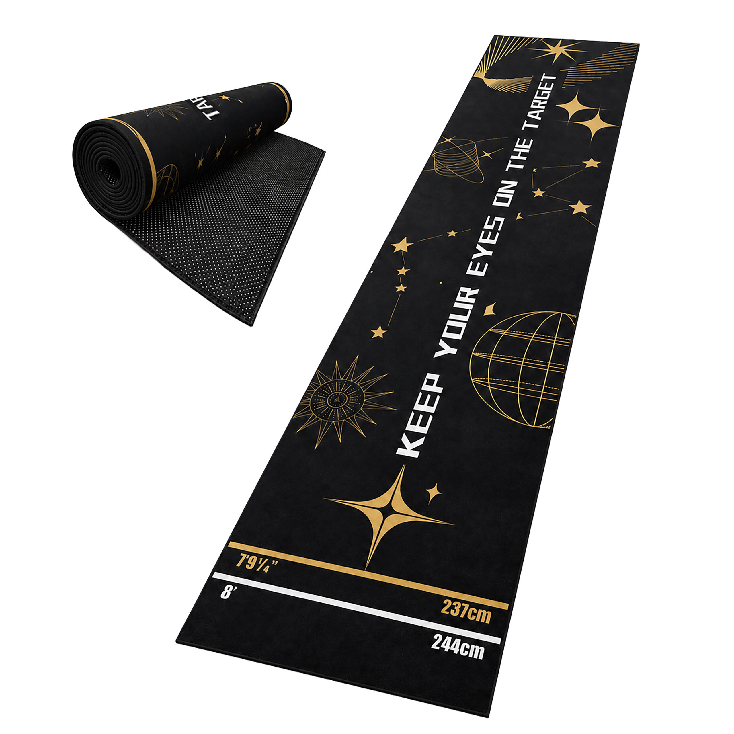 Relaxdays PODLOŽKA vícebarevná na šipky s odhodovou čárou protiskluzová 60x260 cm