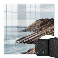 SCHLÜSSELBOX Schwarz 30x30 cm- Türöffnung nach rechts - Küstenlandschaft - Grau, Metall (30/30/5cm) - TULUP