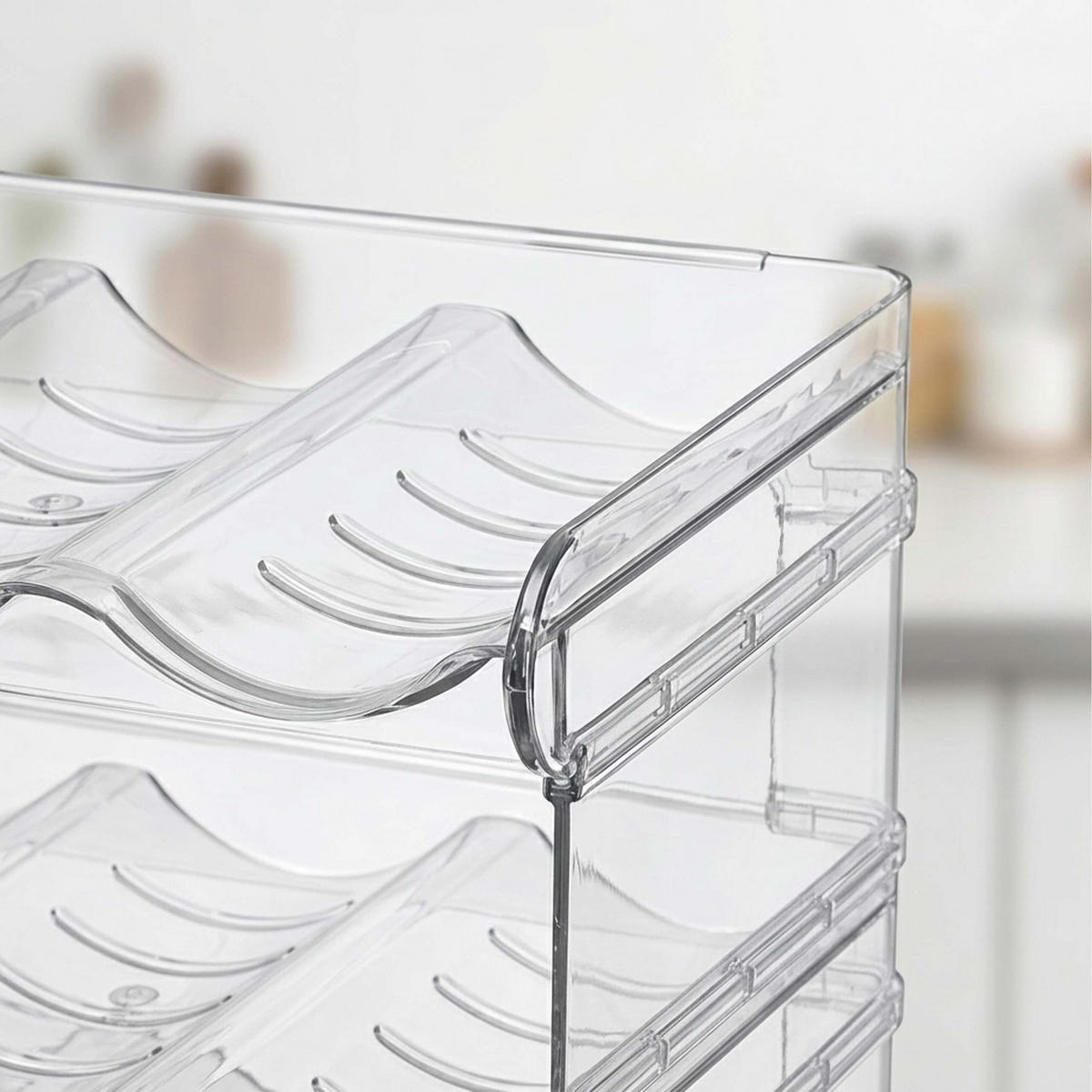 FLASCHENREGAL Transparent stapelbar Kunststoff PET 12 Flaschen - Transparent, Kunststoff (38.5/26/20cm) - Relaxdays