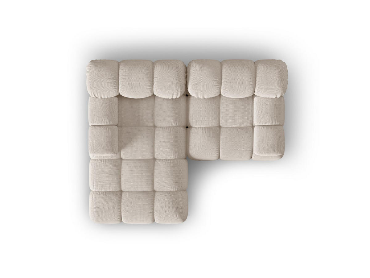 ECKSOFA modular links Bellis aus 3D-Stoff leichtes beige 3 Sitzplätze - Creme, Textil (155/188cm) - Micadoni