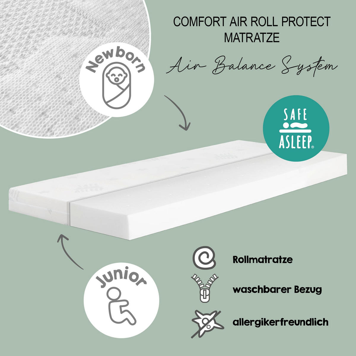 BABYBETT 'Savanna Friends' 70 x 140 inkl. kompletter Ausstattung - Naturgrau / Beige - Weiß, Holz (70/140cm) - Roba