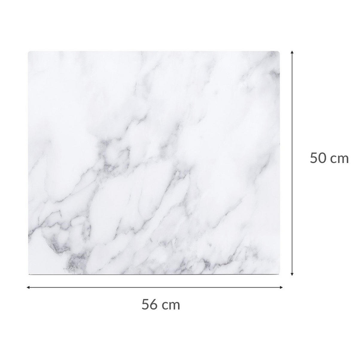 HERDBLENDE-/ABDECKPLATTE Glas 56/50 cm - Weiß, Glas (50/56cm) - ZELLER