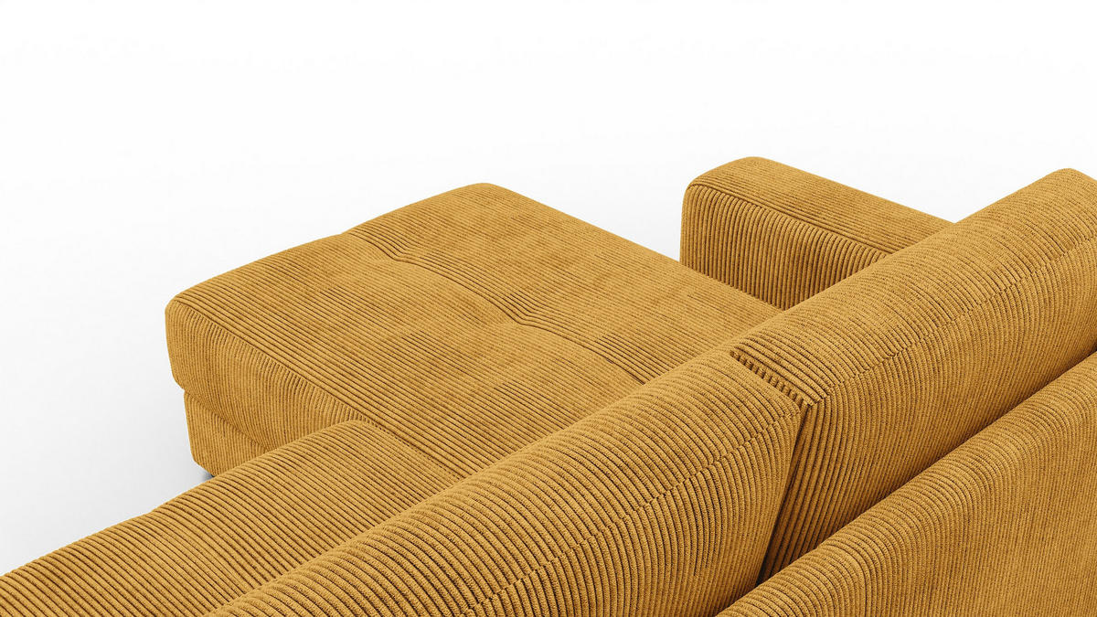 ECKSOFA OLI 4-Sitzer links, safran - Gelb, Holz/Textil (295/172cm) - Courtois Laville